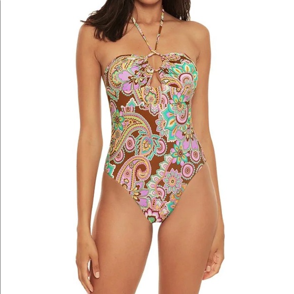 NWOT BECCA Groovy Candice Color Code Convertible Multi-Way One-Piece Swimsuit - Picture 2 of 11